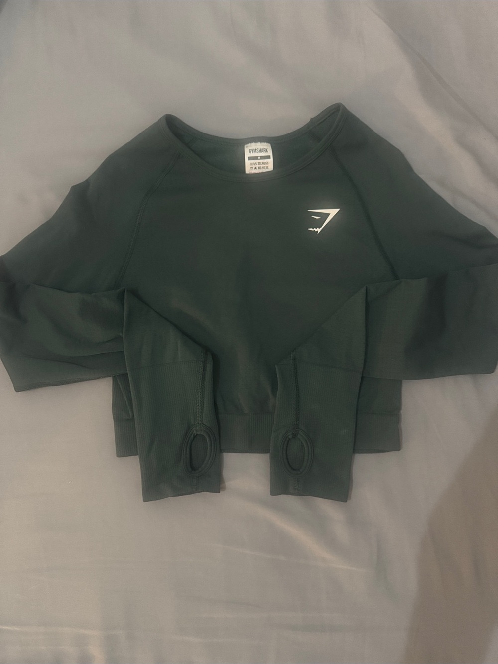 Gymshark Women’s Dark Green Crewneck Long sleeve with Thumbholes